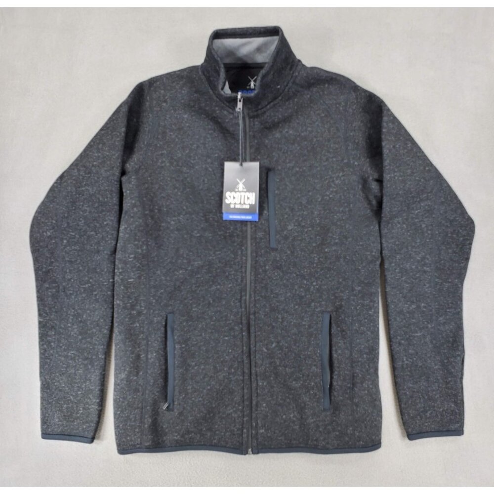 NEW‎ Scotch of Holland Original Tour Jacket Mens S Dark Gray Full Zip Fleece